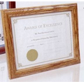 8-1/2"x11" Hardwood Honey Oak Stained Finish Certificate Frame